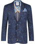 Pique Floral Blazer - Navy